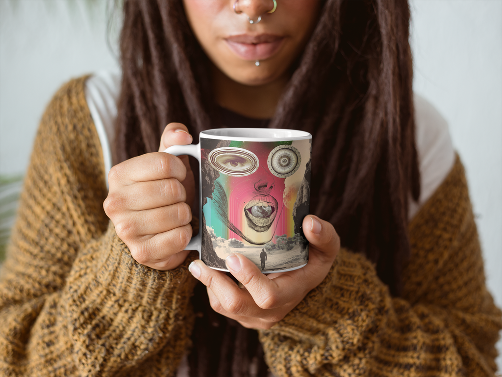 ALBEDO VISION | White Ceramic Mug with Color Inside