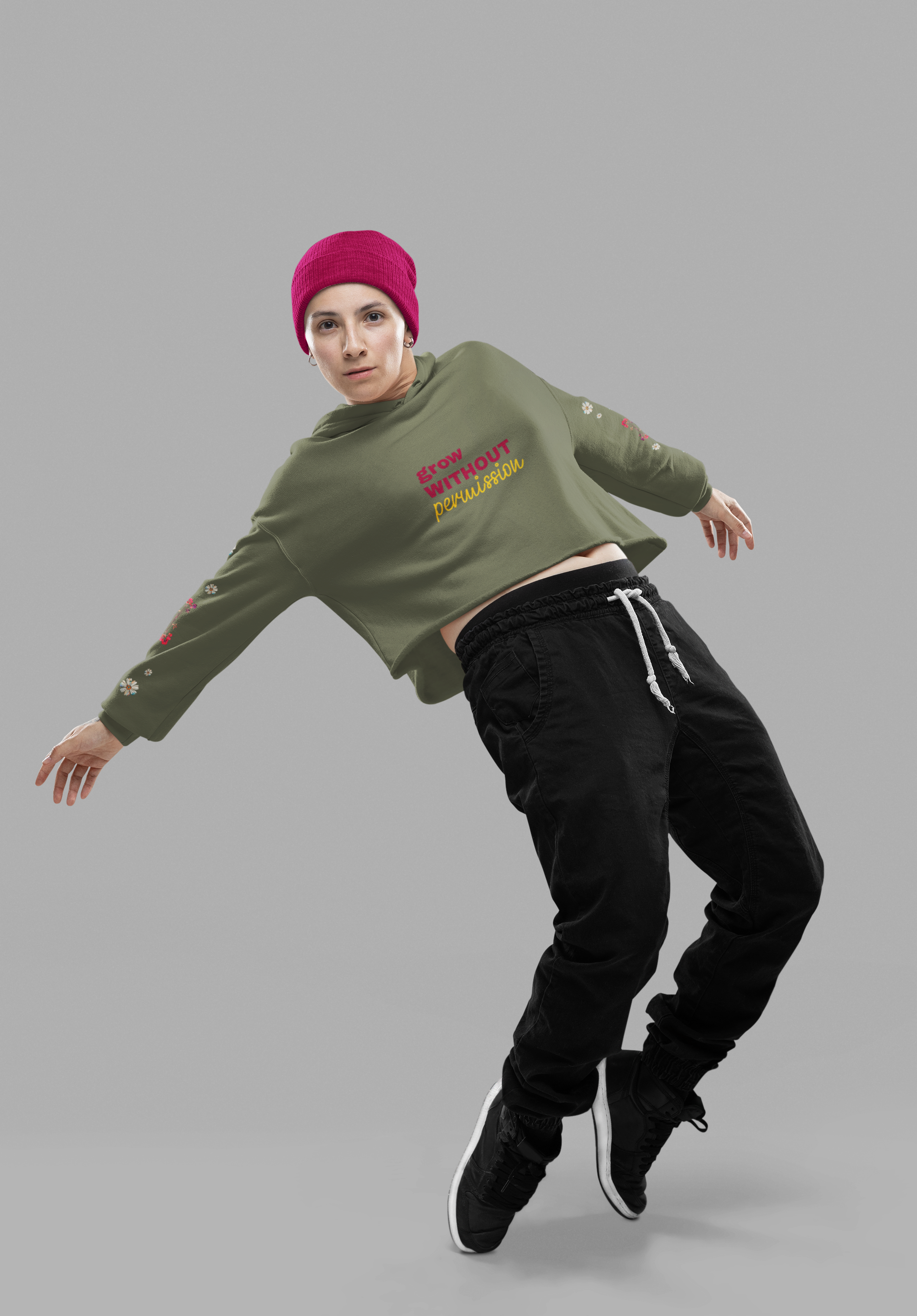 BLOSSOM RIOT | Comfy Cropped Hoodie [Bella+Canvas®]
