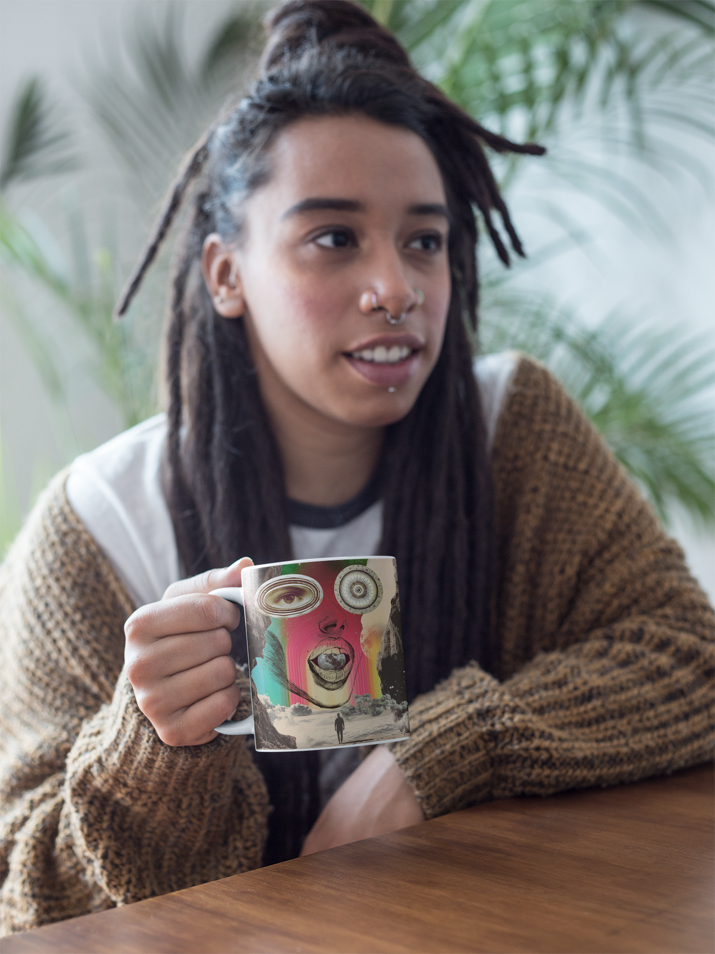 ALBEDO VISION | White Ceramic Mug with Color Inside